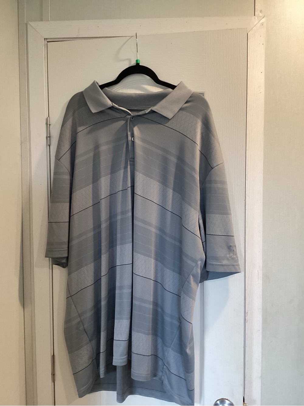 PGA Tour Men's Light Gray Striped Polo 4XLT EUC